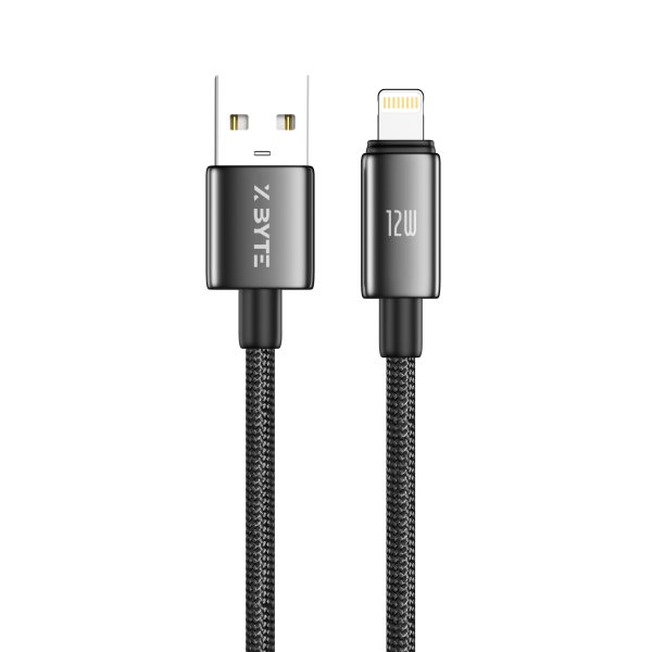 Xbyte XB-4777 USB-A auf Lightning Kabel 1m 12W – Geflochten & TPE Schwarz