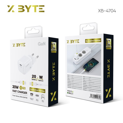 Xbyte XB-4704 20W USB-C Super Fast Charger Set – EU Version