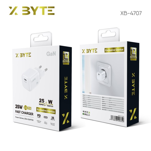 Xbyte XB-4707 25W USB-C Super Fast Charger – EU Plug