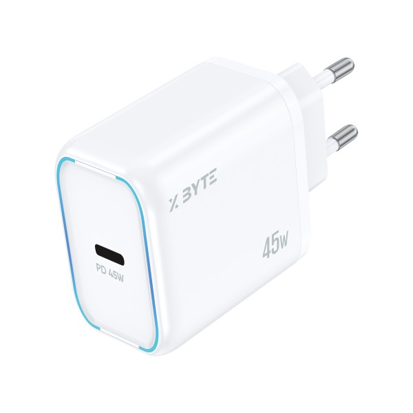 Xbyte XB-4712 45W GaN USB-C Schnellladegerät Set mit Kabel – EU Stecker