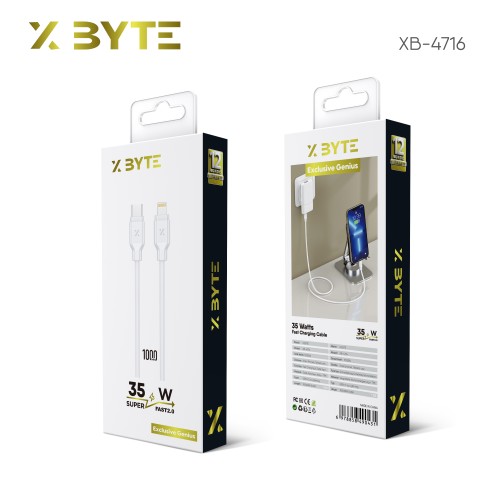 Xbyte XB-4716 USB-C auf Lightning Kabel 1m – Weiß