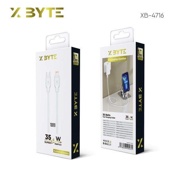 Xbyte XB-4716 USB-C auf Lightning Kabel 1m – Weiß