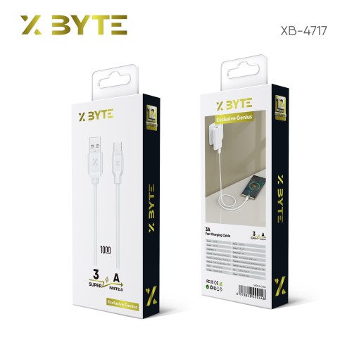 Xbyte XB-4717 USB-C auf USB-C Kabel 1m – Weiß