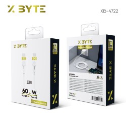 Xbyte XB-4722 USB-C auf USB-C Kabel 3m PD 60W – Weiß