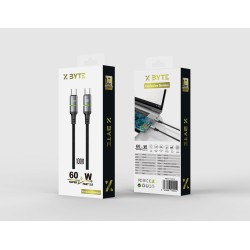 Xbyte XB-4725 LED USB-C auf USB-C Kabel 1m – Nylon & Aluminium