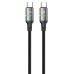 Xbyte XB-4725 LED USB-C auf USB-C Kabel 1m – Nylon & Aluminium