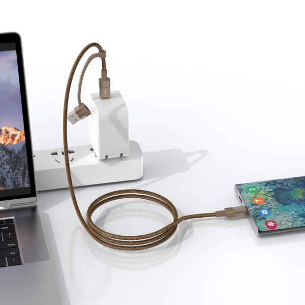Xbyte XB-4726 2in1 USB-A & USB-C auf USB-C Kabel 1m – Nylon & Aluminium