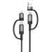 Xbyte XB-4727 4in1 USB-A & USB-C auf USB-C + Lightning Kabel 1m – Nylon & Aluminium