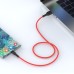 Xbyte XB-4729 U-Form USB-A auf USB-C Kabel 1m – Liquid Silicone Rot