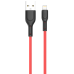 Xbyte XB-4730 U-Form USB-A auf Lightning Kabel 1m – Liquid Silicone Rot