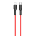 Xbyte XB-4731 U-Form USB-C auf USB-C Kabel 1m 60W – Liquid Silicone Rot