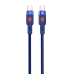 Xbyte XB-4734 USB-C auf USB-C Kabel 1m 60W – Blau, Nylon & Aluminium