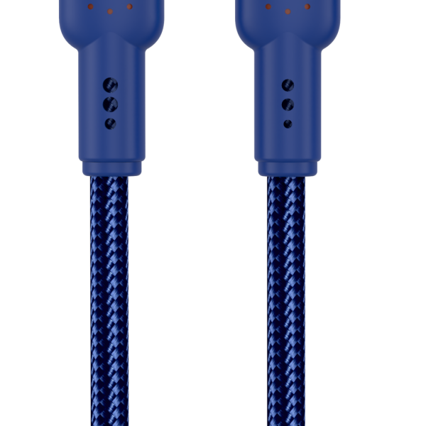 USB-C, Lightning, Kabel, 30W, 1m, Blau, Nylon, iPhone, Xbyte