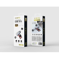 Xbyte XB-4739 2in1 USB-A & USB-C Kartenleser – TF / SD (bis 2TB)