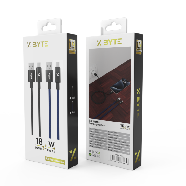 Xbyte XB-4766 Nylon USB Ladekabel 1m 3A – PVC & Geflochten
