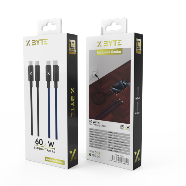 Xbyte XB-4767 Nylon USB Ladekabel 1m 3A – PVC & Geflochten