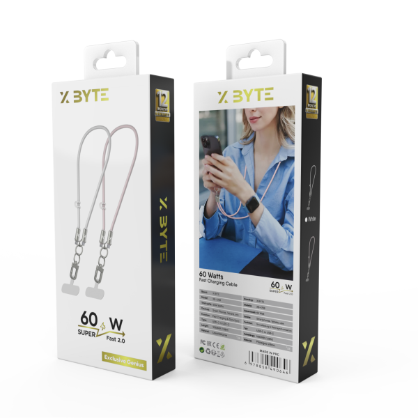 Xbyte XB-4769 Lanyard USB-C Schnellladekabel 1.08m 60W – Silicone & Zink