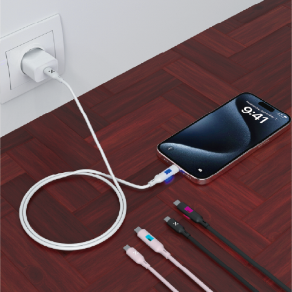 Xbyte XB-4771 LED USB-C Schnellladekabel 1m 100W – Silicone