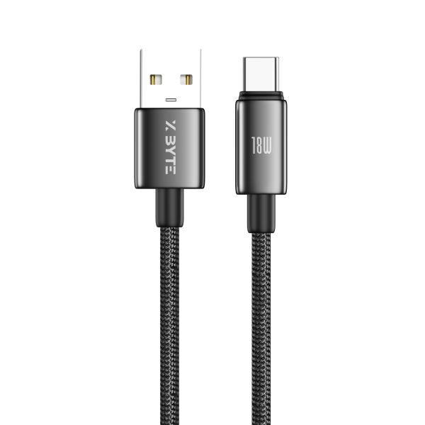 Xbyte XB-4776 USB-A auf USB-C Kabel 1m 18W – Geflochten & TPE Schwarz