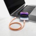 Xbyte XB-4780 USB-A auf Lightning Kabel 1m 12W – Transparent & Silicone Orange