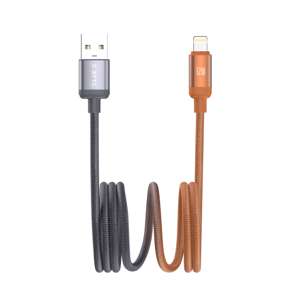 Xbyte XB-4782O USB-A auf Lightning Kabel 1m 12W – Geflochten Orange
