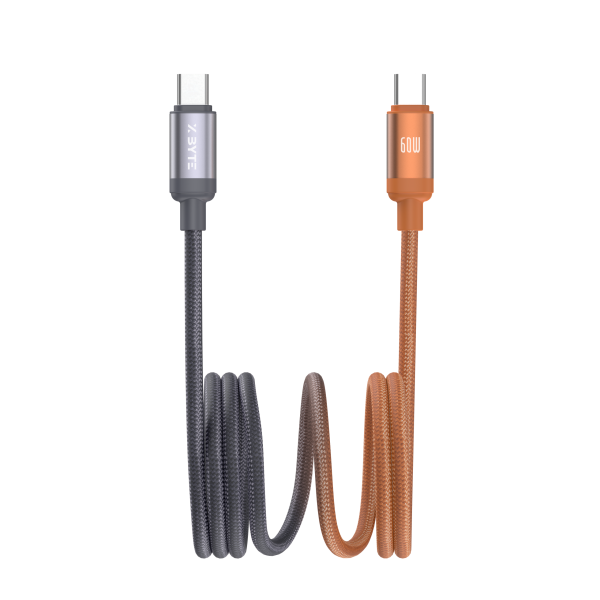 Xbyte XB-4783O USB-C auf USB-C Kabel 1m 60W – Geflochten Orange