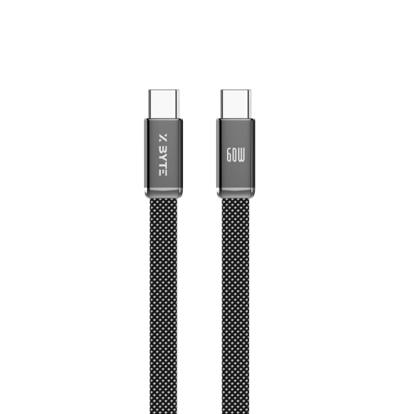 Xbyte XB-4784B USB-C auf USB-C Kabel 1m 60W – Geflochten Schwarz