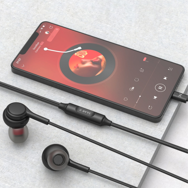 Xbyte XB-4790 Type-C In-Ear Kopfhörer mit Mikrofon – Schwarz