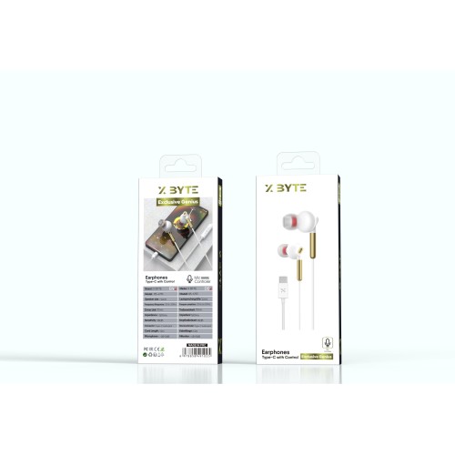 Xbyte XB-4793 In-Ear Kopfhörer Type-C mit Mikrofon – Weiß