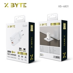 Xbyte XB-4801 USB-C & USB-A Schnellladegerät 20W – Dual Port PD QC Wall Charger EU