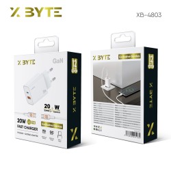 Xbyte XB-4803 USB-C & USB-A Schnellladegerät Set 20W – PD QC Charger + C-C Kabel EU