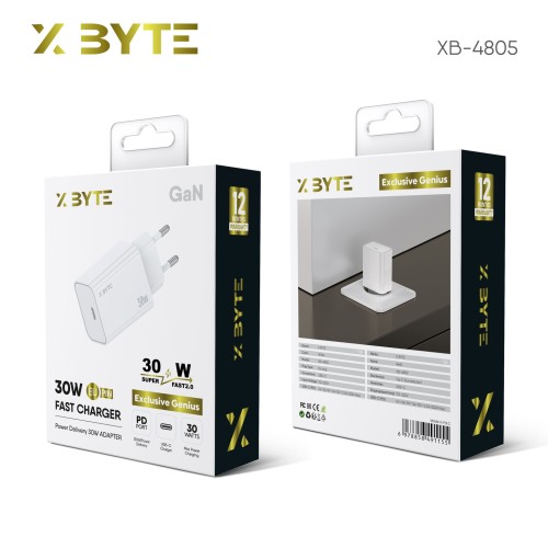 Xbyte XB-4805 USB-C Schnellladegerät 30W – PD Wall Charger EU
