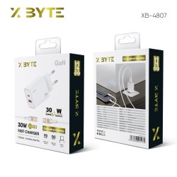 Xbyte XB-4807 USB-C & USB-A Schnellladegerät Set 30W – PD QC Charger + C-C Kabel EU
