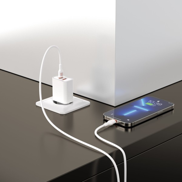 Xbyte XB-4810 USB-C & USB-A Schnellladegerät Set 20W – PD QC Charger + C-L Kabel EU