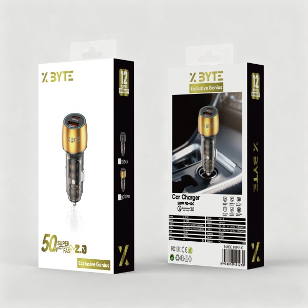 Xbyte XB-4814 Auto Ladegerät 50W – Metall & Kunststoff, PD 30W + USB 20W