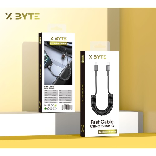 Xbyte XB-4815 USB-C Kabel Spiral 1.5m – Federkabel, Schnellladen & Daten