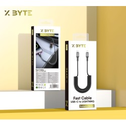 Xbyte XB-4816 USB-C auf Lightning Spiralkabel 1.5m – iPhone Federkabel
