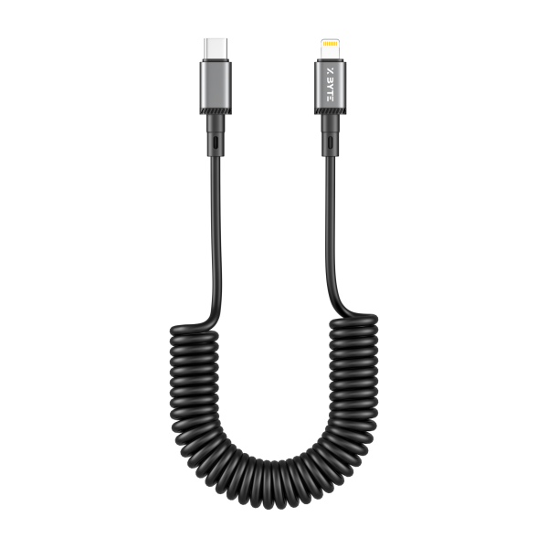 Xbyte XB-4816 USB-C auf Lightning Spiralkabel 1.5m – iPhone Federkabel