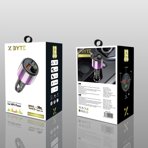 Xbyte XB-4828 Auto FM Transmitter & Ladegerät 40W – Bluetooth & RGB